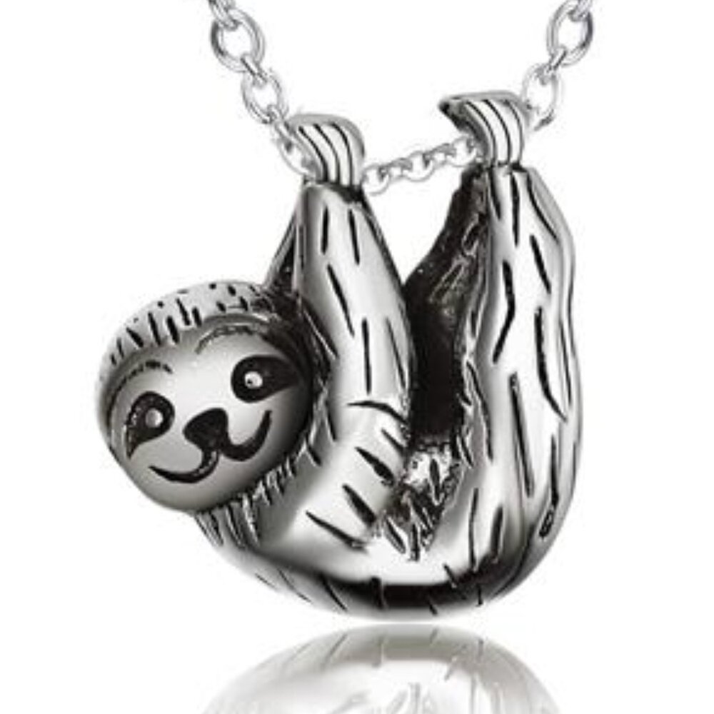 Sloth Gifts Sterling Silver Sloth Necklace Cute Sloth Pendant